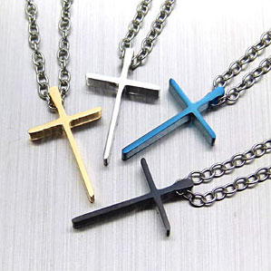 spe0217 ステンレスチェーン付き Minimum Cross 少しのアクセントで効果絶大! ネックレス・ペンダント メンズ・レディース ペアアクセ(単品) クロス・十字架 金属アレルギー対応