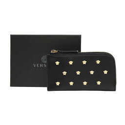 ヴェルサーチ ヴェルサーチ カードケース コインケース キーリング付 メドゥーサ フラグメントケース VERSACE Men's Card Case Black Calf Leather DP38435 DVTMED 1B00V