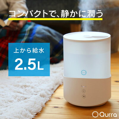 加湿器 おしゃれ 卓上 オフィス 加湿器 超音波 小型 お手入れ簡単 アロマ アロマオイル 加湿器 コンパクト 静音 寝室 加湿器 上から給水 かわいい 上部給水 超音波式 長時間 シンプル リビング 一人暮らし 2.5L おすすめ 赤ちゃん Qurra zz yy