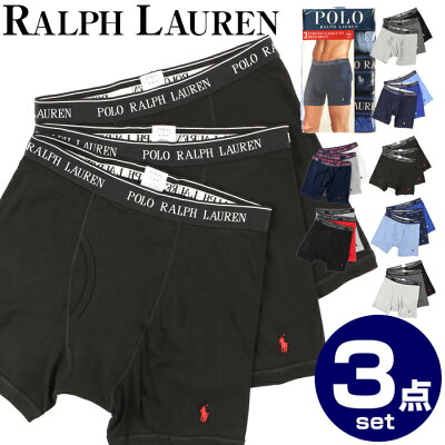 ラルフローレン ボクサーパンツ 3枚 POLO RALPH LAUREN 3 BOXER BRIEFS パンツ メンズ ポロラルフローレン 3枚セット ローライズ 前開き 黒 ブラック 紺 ネイビー 3枚組