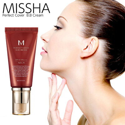 ミシャ パーフェクトカバー BBクリーム SPF42 PA+++/ 50ml 3色から1色選べる 韓国コスメ ファンデ 21番 23番 27番 化粧下地 ファンデーション 基礎メイク 【ギフト プレゼント 母の日 2021】 定形外 送料無料【マラソンSALE】