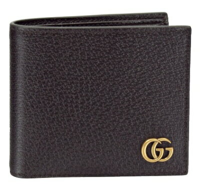 GUCCI 428725-DJ20T-2145 GG MARMONTグッチ GGマーモント 二折小銭財布カーフスキンレザーダークブラウン×アンティークゴールド