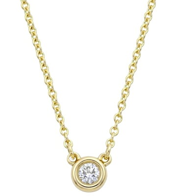 Tiffany&Co.10769213ELSA PERETTIティファニー エルサ・ペレッティ ダイヤモンド バイ ザ ヤードシングル ダイヤモンド ペンダントラウンド ブリリアントカットダイヤモンド 0.05カラット 18KYG純正BOX&リボン・巾着保護袋・ショップバッグ