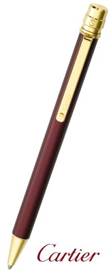 CARTIER ST150190SANTOS DE CARTIER BALLPOINT PENサントス ドゥカルティエ ボールペンボルドーカラーラッカーイエローゴールドプレイテッドディティール