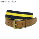 ラルフローレン ベルト（メンズ） ポロ ラルフローレン メンズ リボン&レザーベルト POLO Ralph Lauren Leather Belt US