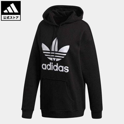 【公式】アディダス adidas 返品可 アディダス アディカラー トレフォイル パーカー オリジナルス レディース ウェア・服 トップス パーカー(フーディー) スウェット(トレーナー) 黒 ブラック FM3307 トレーナー
