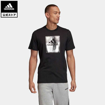 【公式】アディダス adidas 返品可 ロゴ ボックスフォイル 半袖Tシャツ / Logo Box Foil Tee メンズ ウェア トップス Tシャツ 黒 ブラック GD5929 半袖