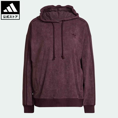 【公式】アディダス adidas 返品可 アディカラー クラシックス スエードパーカー オリジナルス レディース ウェア・服 トップス パーカー(フーディー) スウェット(トレーナー) 赤 レッド HM1695 トレーナー