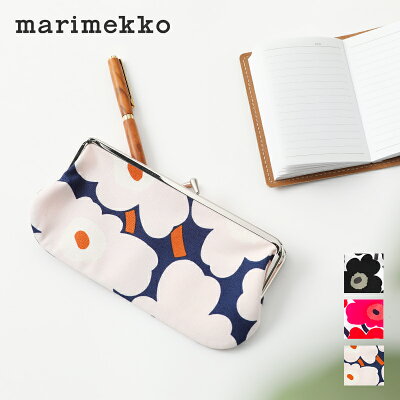【正規品】マリメッコ marimekko がま口ポーチ (横長) SILMALASI KUKKARO ウニッコ UNIKKO マンシッカ MANSIKKA スリム コスメポーチ メイクポーチ ペンケース 小物入れ 北欧 ギフト