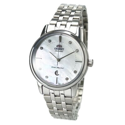 【逆輸入品】 ORIENT 機械式腕時計 レディース 自動巻き 手巻き 日常生活用強化防水 サファイアクリスタル 海外モデル 日本製ムーブメント 白蝶貝/シルバー RA-NR2007A10B