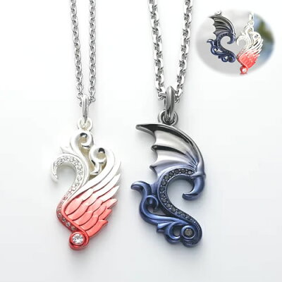ペアネックレス ブランド AQUA Silver アクアシルバー ACP-001ALBKBL-BZ-002ALRD-Z (SC-1-45) (SC-3-50) 恋人 夫婦 彼氏 彼女 ペア ペアペンダント シンプル サプライズ プレゼント ギフト 記念日 誕生日 カップル お揃い 送料無料