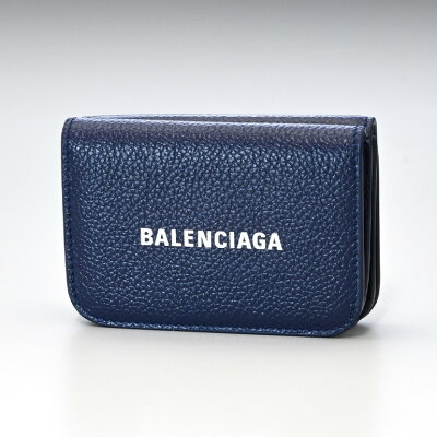 バレンシアガ BALENCIAGA 3つ折り財布 レディース ミニ財布 ミニウォレット スマートウォレット キャッシュ CASH ネイビー 593813 1IZI3 4691