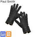ポールスミス 手袋 ポールスミス Paul Smith 手袋 メンズ グローブ GLOVE STRIPED PIPING 028D/AG21 79 ラムスキン ブラック Made in ITALY