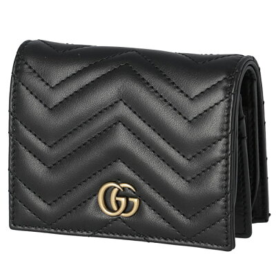 グッチ GUCCI GG Marmont 二つ折り ミニ財布 カードケース 小銭入れ 札入れ付き GGマーモント ブラック 466492 DTD1T 1000【母の日】