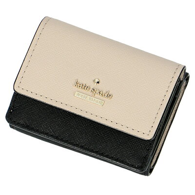 ケイトスペード KATE SPADE 2019年春夏新作 財布 三つ折り財布 ミニ財布 バイカラー キャメロンストリート KAY ベージュ×ブラック PWRU6439 0007 913