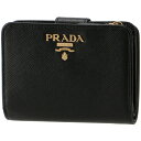 プラダ 革財布 レディース プラダ PRADA 財布 レディース サフィアーノメタル 二つ折り財布 ブラック 1ML018 QWA 002