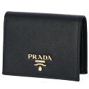 プラダ 革財布 レディース プラダ PRADA サフィアーノ 財布 二つ折り レディース ミニ財布 二つ折り財布 ブラック 1MV204 QWA 002