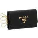 プラダ プラダ PRADA キーケース 4連 レディース サフィアーノ ブラック 1PG004 QWA 002