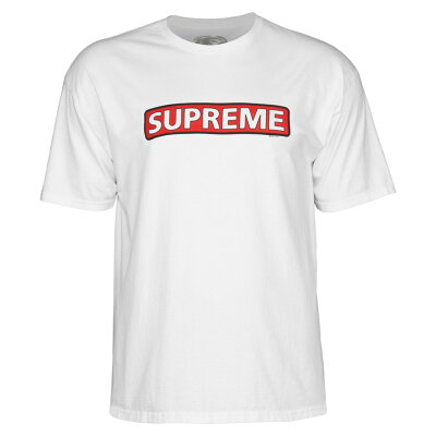 【POWELL PERALTA パウエル・ペラルタ】SUPREME S/S T-SHIRT WHITETシャツ ホワイト シュプリーム スケートボード スケボー sk8 skateboard オールドスクール【19SS】(CP)
