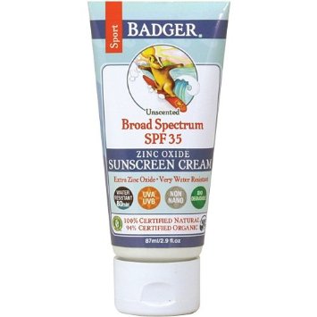 【安心ブランド】Badger Sunscreen Cream SPF35 Unscented バジャー スポーツ用日焼け止め SPF35 無香料 87ml