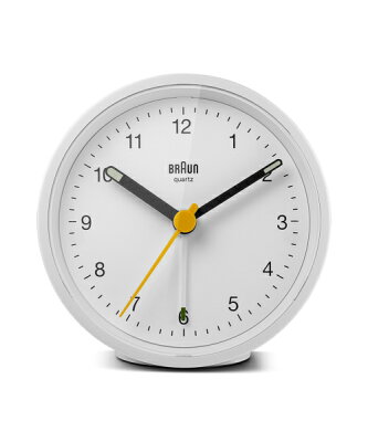 BRAUN ブラウン クラシックアナログアラームクロック 目覚し時計 ホワイト BC12W おしゃれ かわいい Classic Analog Alarm Clock 白 ライト 光る 照明 スヌーズ 時計 置き時計 卓上時計 テーブルクロック 目覚まし デザイナーズ モダン ドイツ 誕