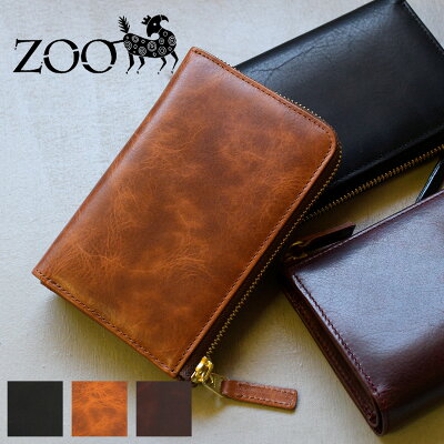 【メッセージカード・ラッピング無料】ZOO(ズー) オイルソフトレザー 牛革 メンズ L字ファスナー財布 二つ折り財布 イーグルミディアムウォレット zmw-001【動画あり】