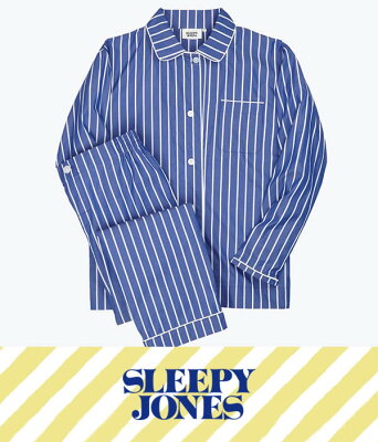 【期間限定送料無料!】SLEEPY JONES / スリーピージョーンズ : 【レディース】Bishop Pajama Set-Tie Stripe Blue & White : スリーピージョーンズ パジャマ パンツ ルームウェア ストライプ 18SS 18春夏 レディース : SS18-WS006-F1031-403【DEA】