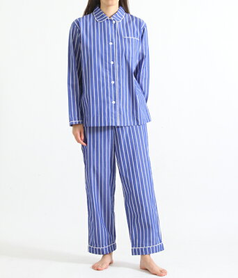 【期間限定送料無料!】SLEEPY JONES / スリーピージョーンズ : 【レディース】Bishop Pajama Set-Tie Stripe Blue & White : スリーピージョーンズ パジャマ パンツ ルームウェア ストライプ 18SS 18春夏 レディース : SS18-WS006-F1031-403【DEA】
