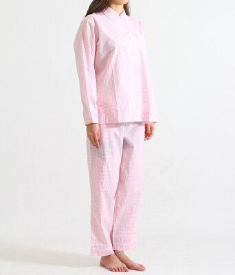 【サマーキャンペーン!】SLEEPY JONES / スリーピージョーンズ : 【レディース】Bishop Pajama Set-Small Gingham Pink : パジャマ パンツ ルームウェア ギンガムチェック 18SS 18春夏 レディース : SS18-WS006-F1303-661 【DEA】