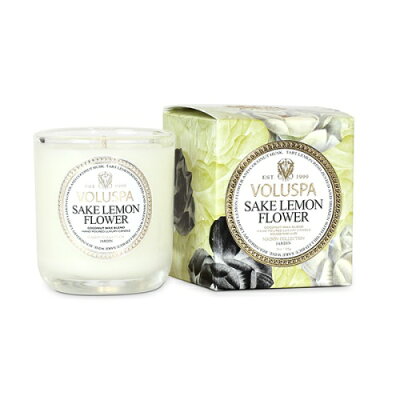 Voluspa ボルスパ メゾンジャルダン ミニグラスキャンドル サケレモンフラワー MAISON JARDIN Mini Glass Candle SAKE LEMON FLOWER◆ホームフレグランス/芳香/アロマキャンドル/ロウソク