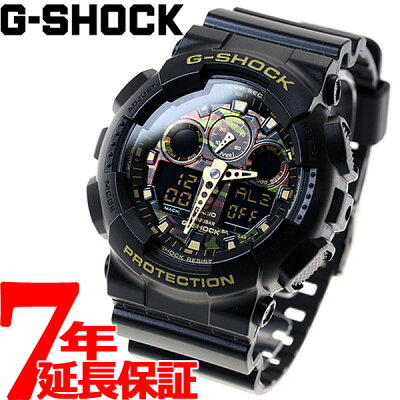 【10%OFFクーポン&店内ポイント最大40倍!本日限定!】G-SHOCK ブラック カモフラージュダイアル 腕時計 メンズ アナデジ GA-100CF-1A9JF