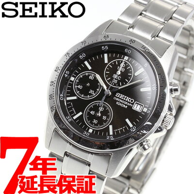 【11%OFFクーポン&店内ポイント最大41倍!12月1日!】セイコー逆輸入 SEIKO クロノグラフ ブラック 腕時計 メンズ 100m防水 SND367P1