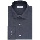 カルバン・クライン カルバンクライン メンズ シャツ トップス Calvin Klein Men's STEEL Classic-Fit Non-Iron Performance Herringbone Spread Collar Dress Shirt Smokey Blue