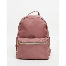 エイソス エイソス レディース バックパック・リュックサック バッグ ASOS DESIGN simple backpack with front pocket in mauve Dusky pink