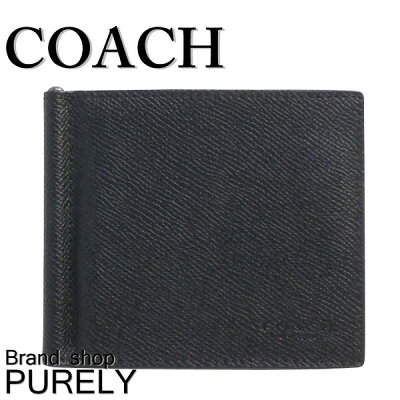 【52時間限定ポイント5倍】コーチ COACH 財布 折りたたみ財布 メンズ アウトレット レザー マネークリップ 二つ折り ウォレット F23847 BLK ブラック コーチ COACH メンズ MMM