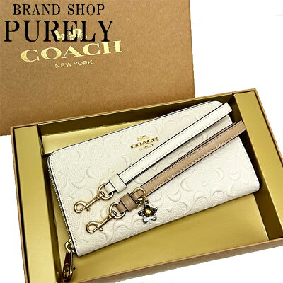 【全商品ポイント2倍 送料無料】コーチ COACH 財布 長財布 レディース アウトレット レザー シグネチャー C7220 IMCHK チョーク コーチ COACH レディース WWW