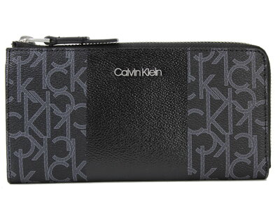 Calvin Klein ≪カルバンクライン≫ ラウンドファスナー長財布 K60K604693 黒 ブラック 合皮(ポリウレタン) カード12枚収納 他ポケット2箇所あり 【★セール】【メンズ】【レディース】