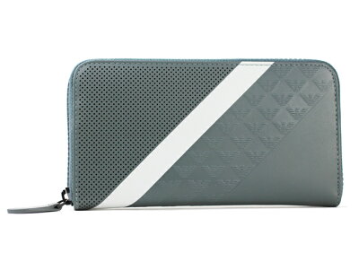 EMPORIO ARMANI≪エンポリオ・アルマーニ≫ラウンドファスナー長財布 / YEME49-YKS2V牛革 グレー カーフレザー 【送料無料】【★セール】