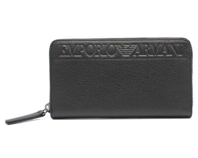 EMPORIO ARMANI≪エンポリオ・アルマーニ≫ ラウンドファスナー長財布 YEME49-YTQ5J ブラック 合皮 【送料無料】【★期間限定セール】