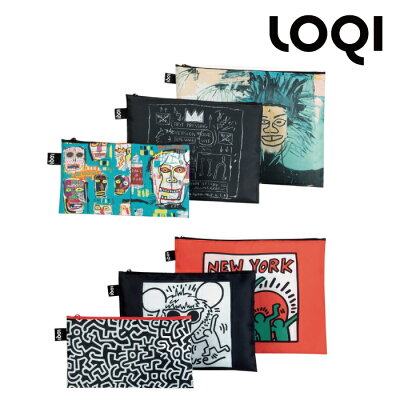 LOQI商品なんでも3点以上でメッシュポーチプレゼント7種 LOQI ジップポケット Museum Collection ミュージアムコレクション ローキー ロキ かわいい 小物入れ 化粧ポーチ 旅行 ペンケース おしゃれ マルチポーチ バッグインバッグ バック