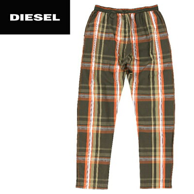 ■DIESEL ディーゼル メンズ■ウエストゴム チェック柄 ルームウェア コットンパンツ ステテコパンツ【UMLB-WORKYBOY】【サイズS〜L】【ブラウン×オレンジ】die-m-i-80-045 《メーカー希望小売価格8,100円》