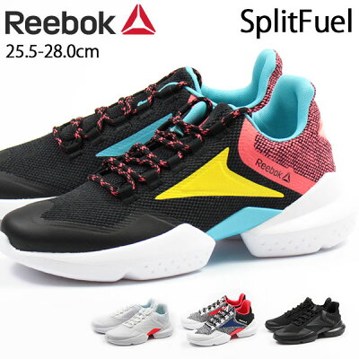 【売切りセール 6/11 1:59まで】 リーボック スニーカー メンズ 25.5-28.0cm 靴 男性 ローカット Reebok SplitFuel カラフル ブラック ホワイト スポーツ 普段履き デザイン 運動 通勤 通学 オシャレ履き ランニング ジム デザイン性 フィット トレーニング tok