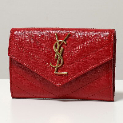 SAINT LAURENT サンローランパリ 414404 BOW01 レザー ミディアム財布 二つ折り財布 カードケース 名刺入れ 6515/BANDANA-RED レディース