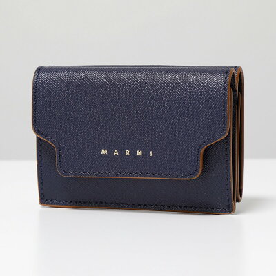 MARNI マルニ PFMOW02U07 LV520 カラー8色 サフィアーノレザー 三つ折り財布 トリフォールドウォレット スモール ミニ財布 小銭入れ付き レディース