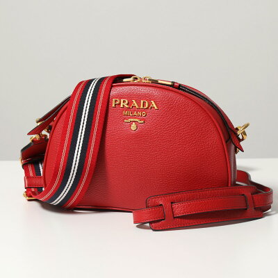 PRADA プラダ ショルダーバッグ 1BH130 2BBE レディース レザー ストラップ2種類 ポシェット メタルロゴ 鞄 F0EOO/ROSSO-B【cp_fivee】