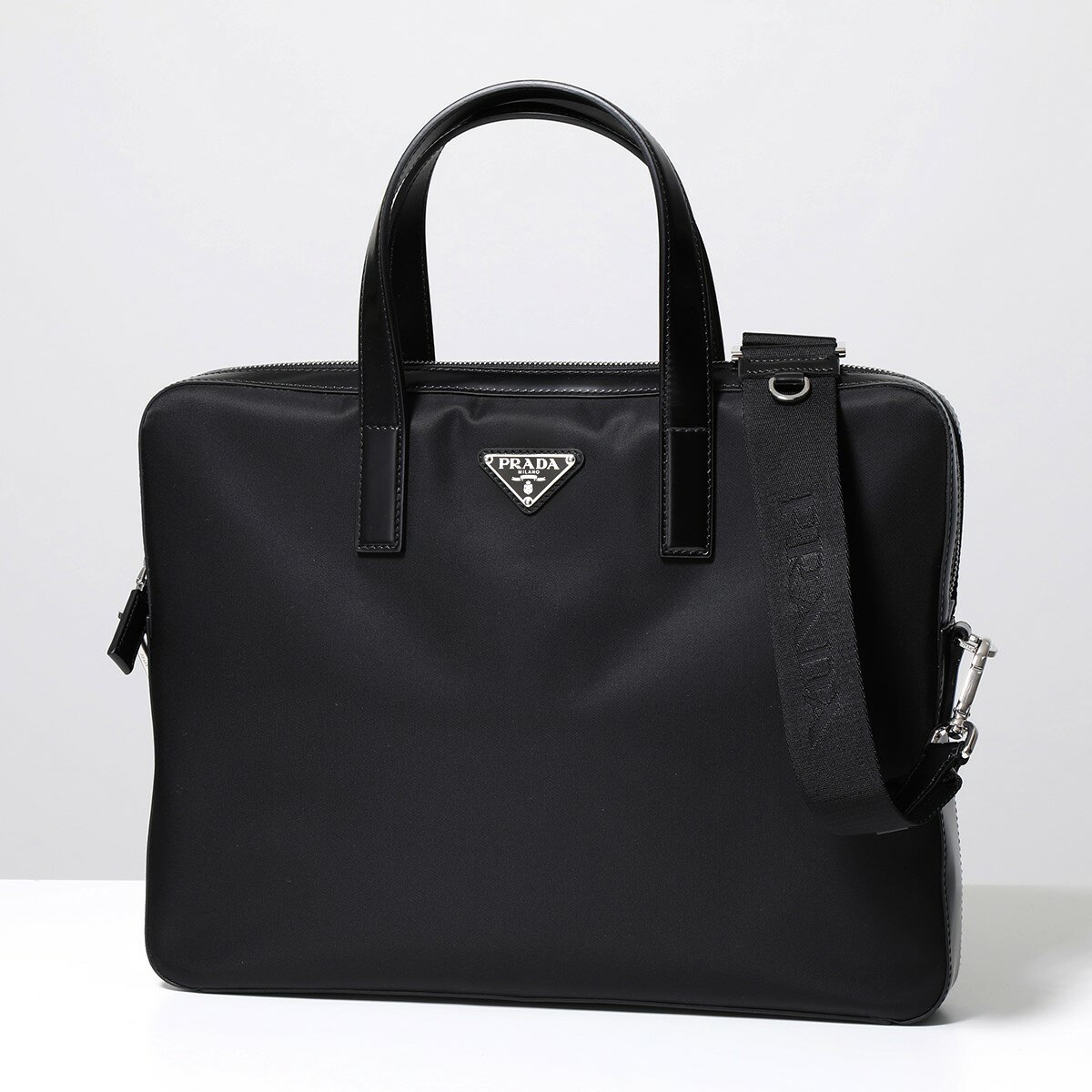 ブリーフケース PRADA プラダ ブリーフケース 2VE368 789 メンズ Re-Nylon ナイロン×レザー ビジネスバッグ ショルダーバッグ 三角ロゴプレート 鞄 F0002/NERO