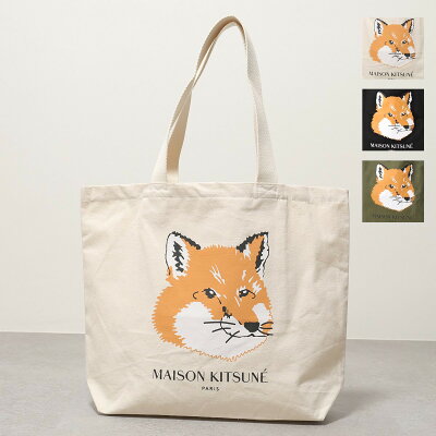 MAISON KITSUNE メゾンキツネ EU05110WW008 FOX HEAD TOTE BAG キャンバス トートバッグ ショッピングバッグ 鞄 ECRU メンズ