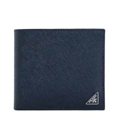PRADA プラダ 2MO738 QHH F0216 小銭入れ付き 二つ折り 財布 サフィアーノ レザー 三角ロゴプレート カラーBALTICO メンズ