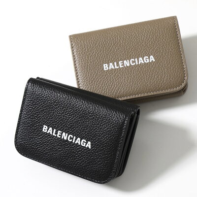 BALENCIAGA バレンシアガ 593813 1IZIM CASH MIN レザー 三つ折り財布 ミニ財布 豆財布 1090/BLACK レディース メンズ