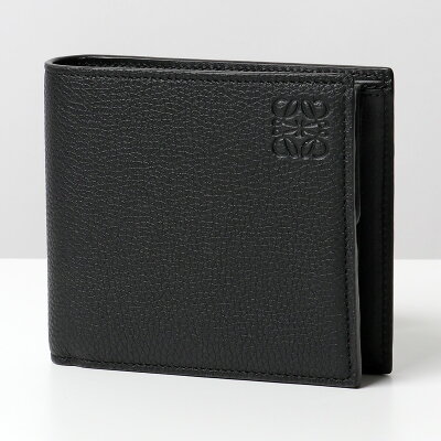 LOEWE ロエベ C660118X01 BIFOLD COIN WALLET ビフォルド コイン ウォレット レザー 二つ折り財布 ミニ財布 小銭入れあり 1100/BLACK メンズ